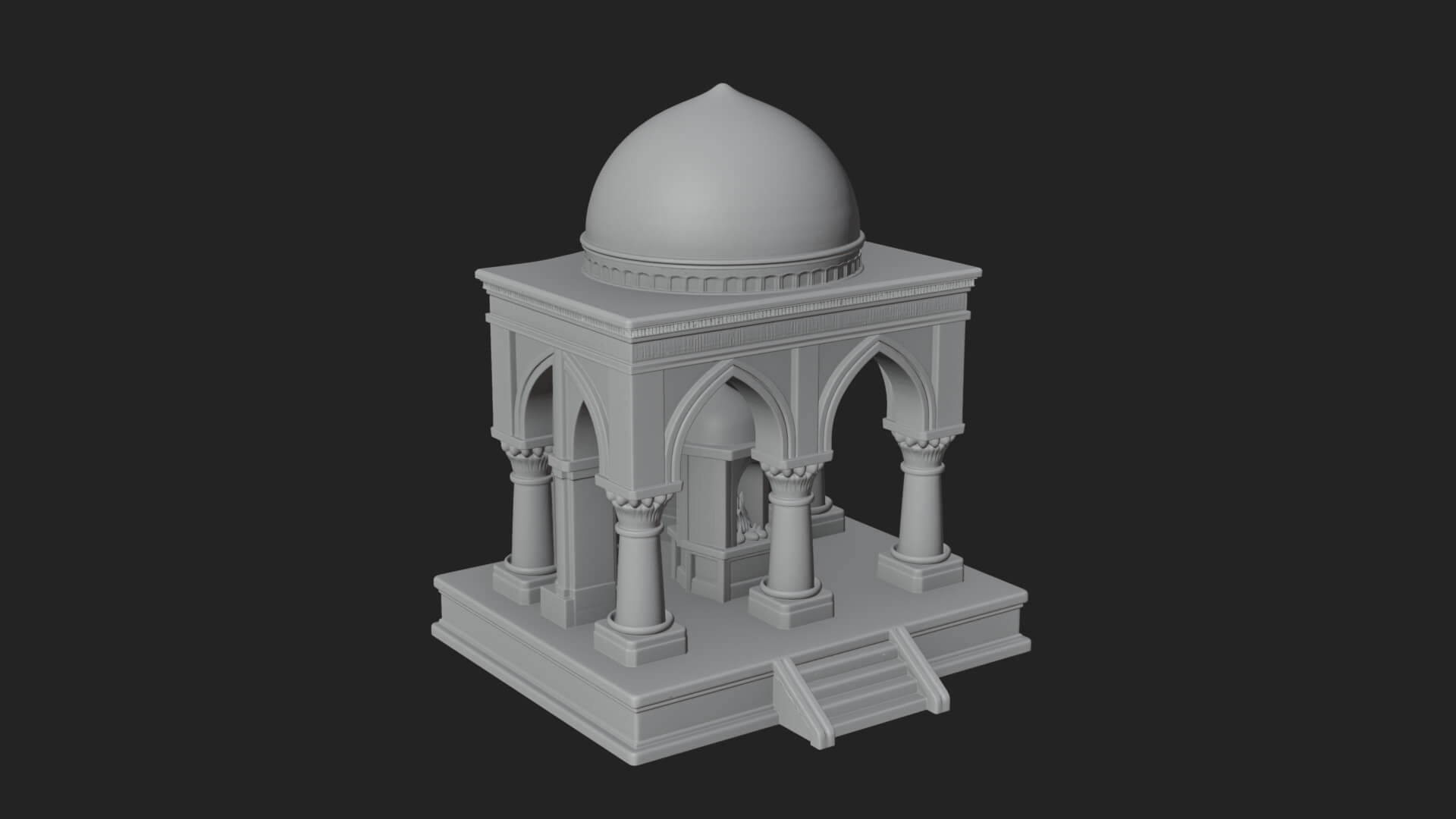 Domed Stone Shrine Model Design 2 3D Print Model 3D Model