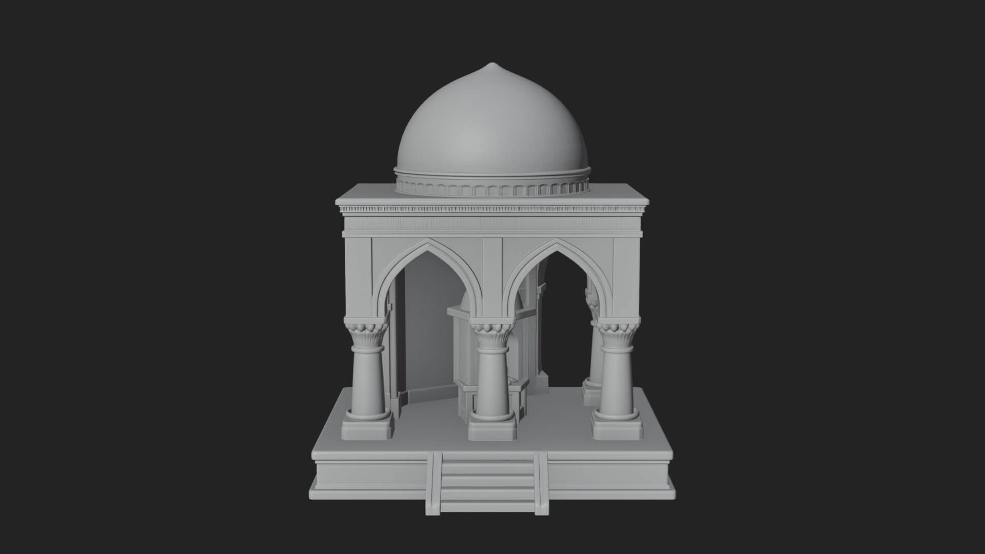Domed Stone Shrine Model Design 2 3D Print Model 3D Model