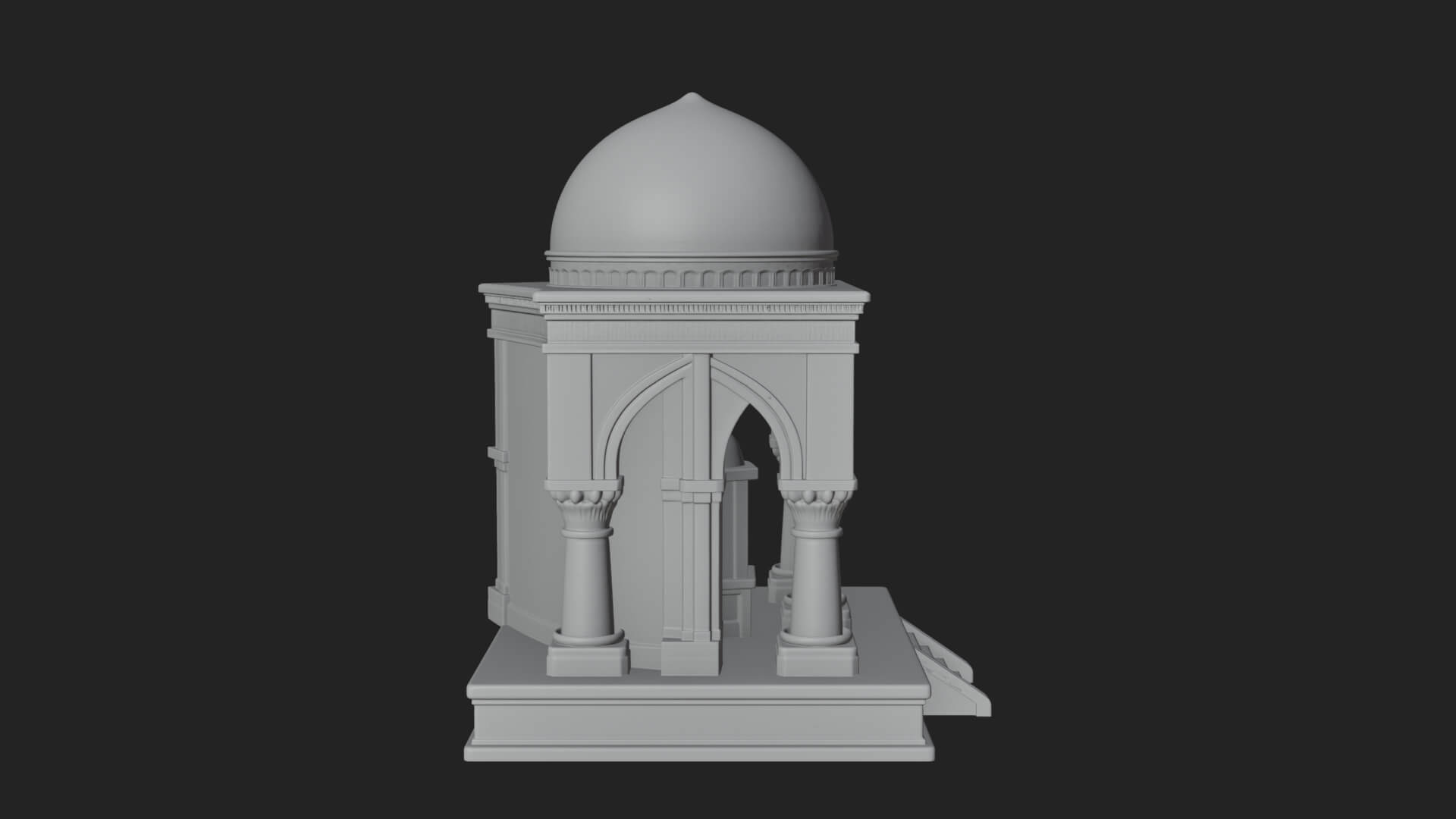Domed Stone Shrine Model Design 2 3D Print Model 3D Model