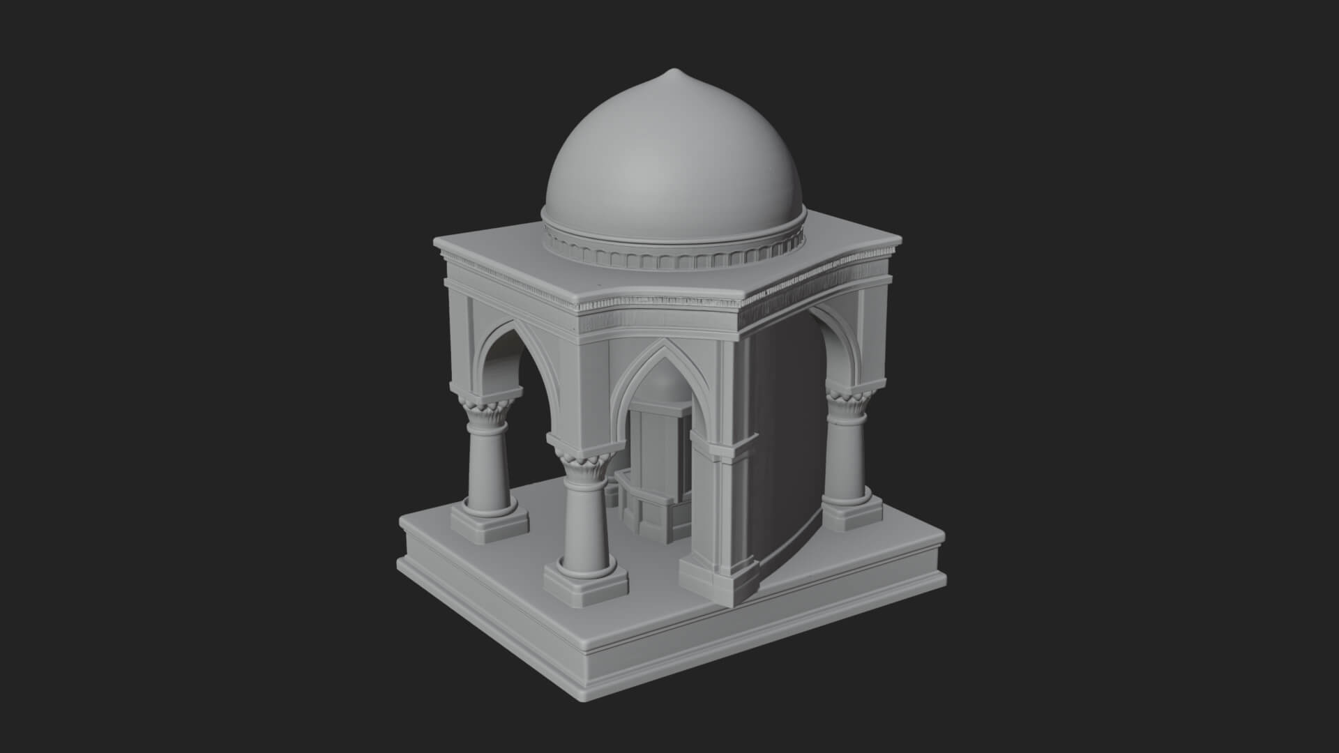 Domed Stone Shrine Model Design 2 3D Print Model 3D Model