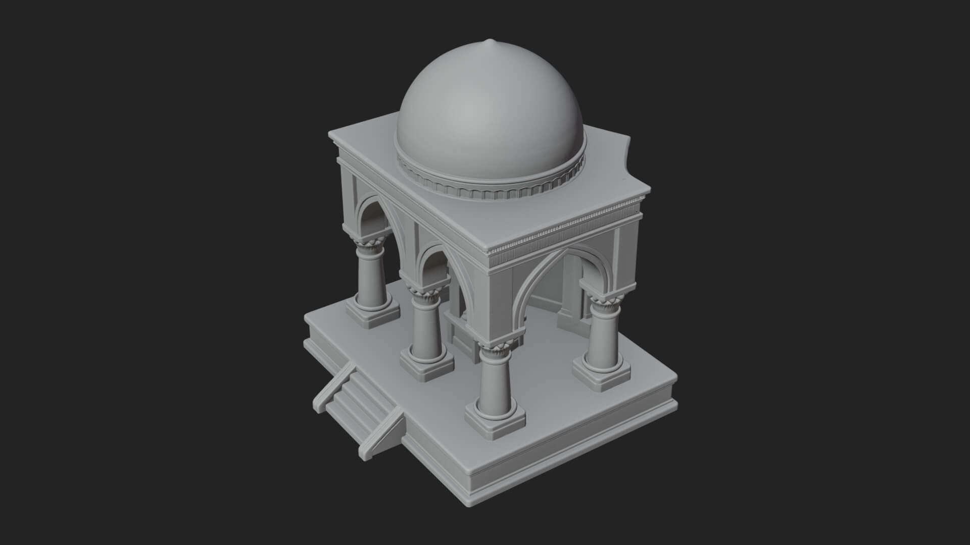 Domed Stone Shrine Model Design 2 3D Print Model 3D Model