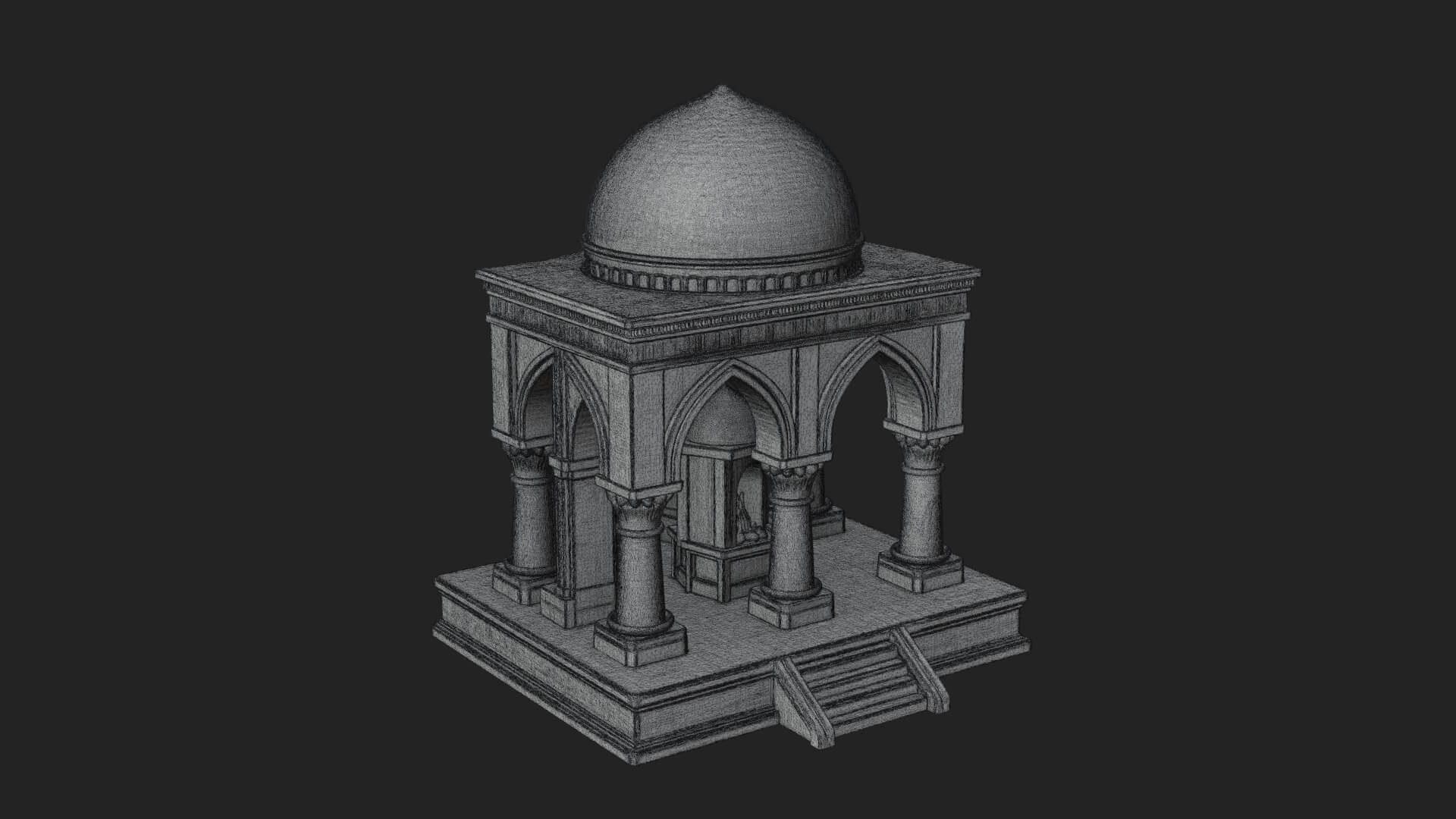 Domed Stone Shrine Model Design 2 3D Print Model 3D Model