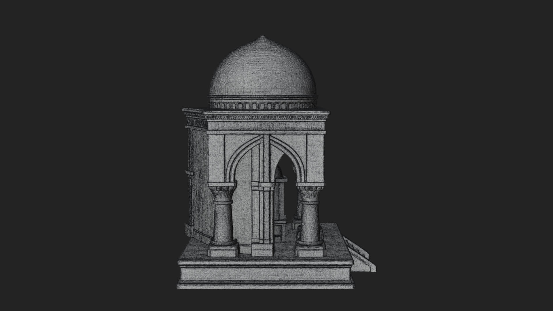 Domed Stone Shrine Model Design 2 3D Print Model 3D Model