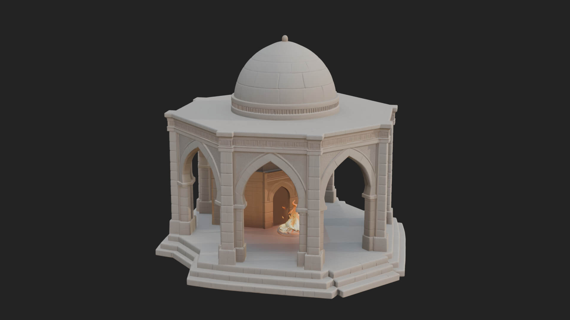 Domed Stone Shrine Model Design 3 3D Print Model 3D Model