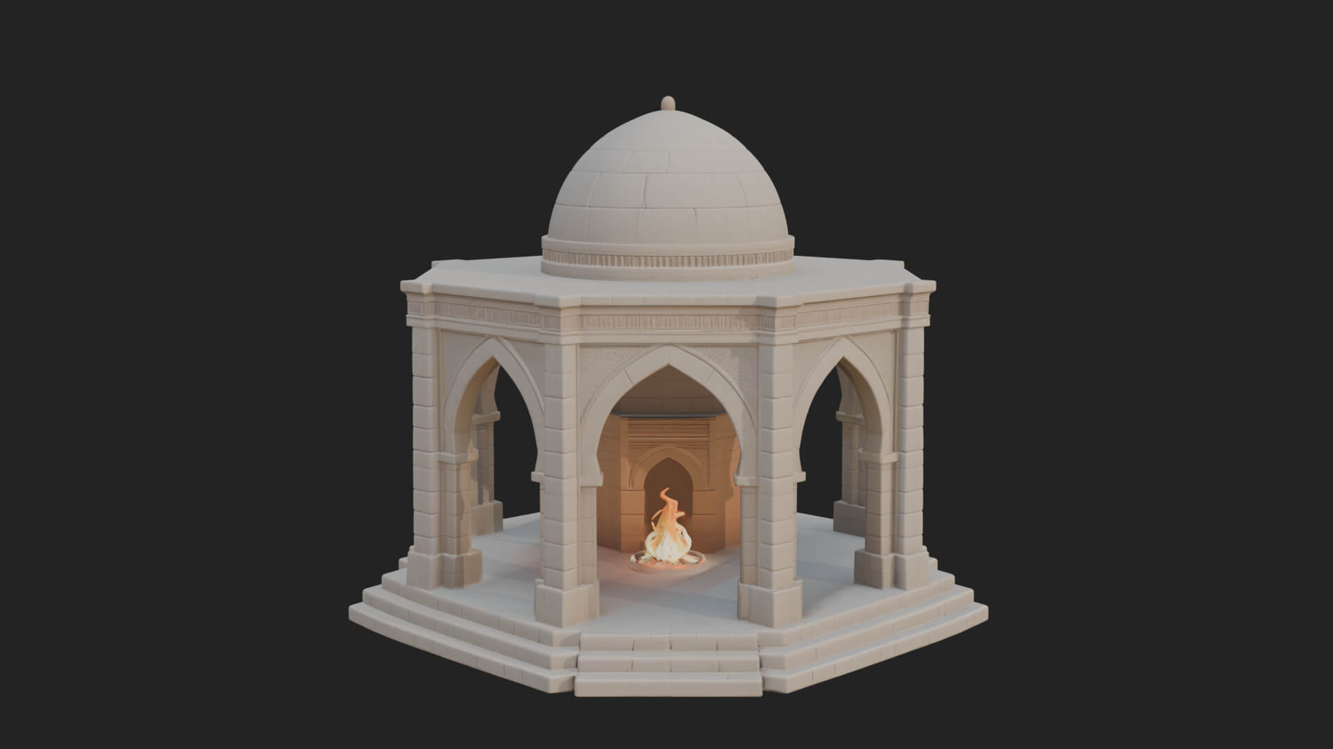 Domed Stone Shrine Model Design 3 3D Print Model 3D Model
