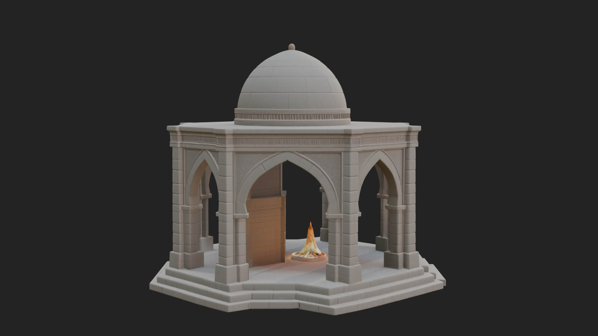 Domed Stone Shrine Model Design 3 3D Print Model 3D Model