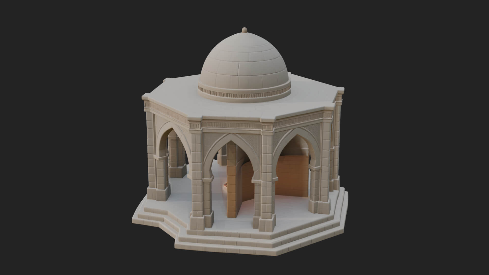 Domed Stone Shrine Model Design 3 3D Print Model 3D Model