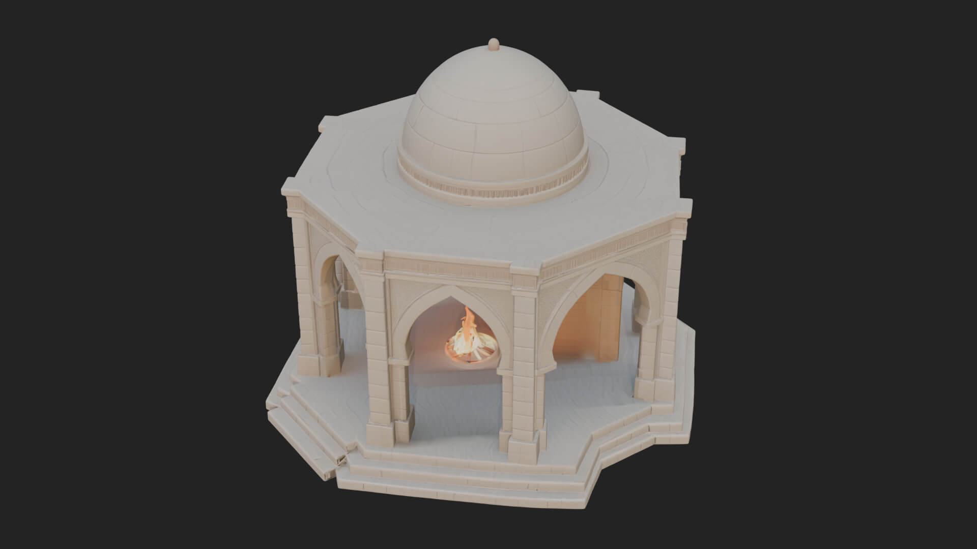 Domed Stone Shrine Model Design 3 3D Print Model 3D Model