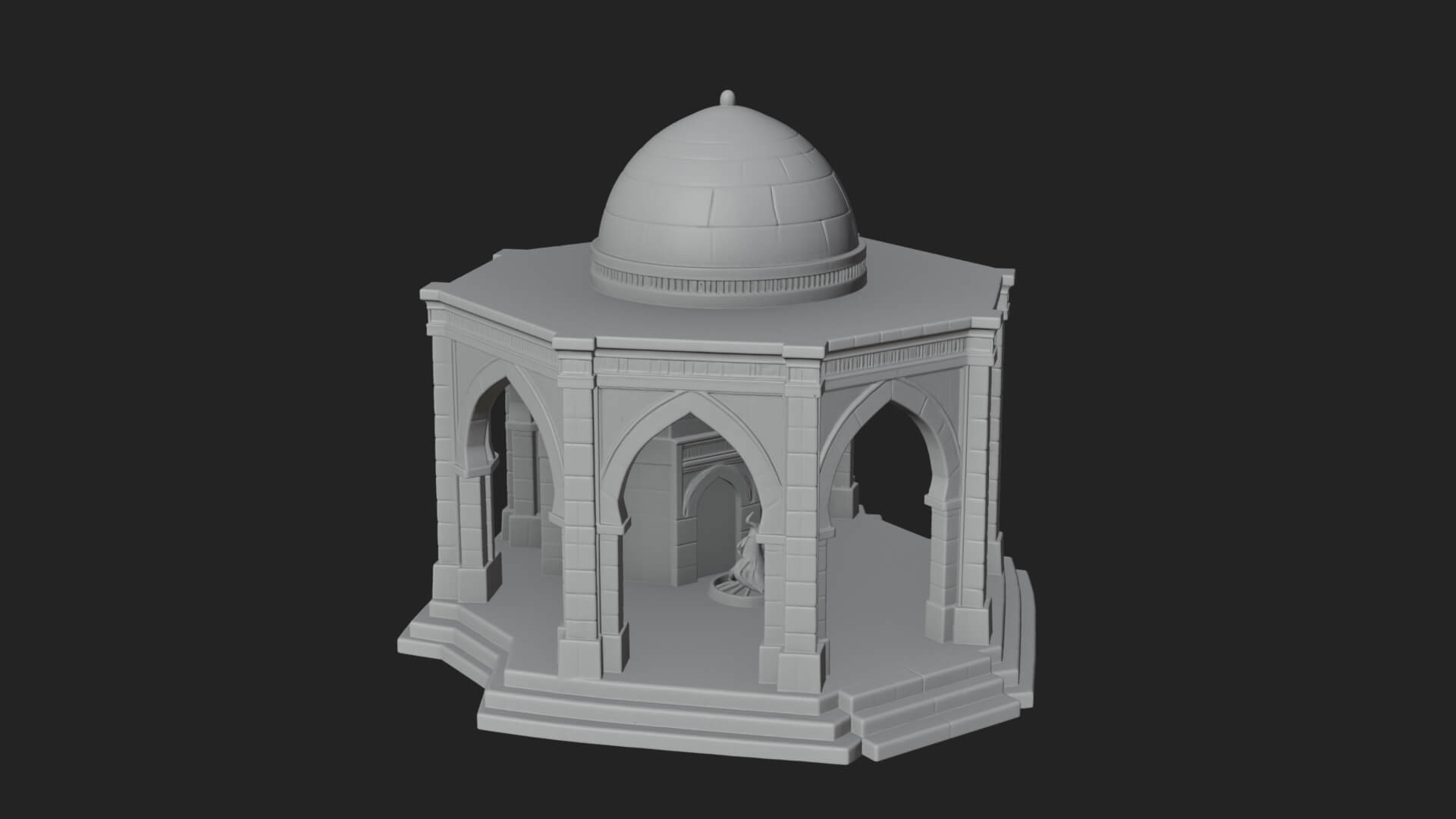 Domed Stone Shrine Model Design 3 3D Print Model 3D Model