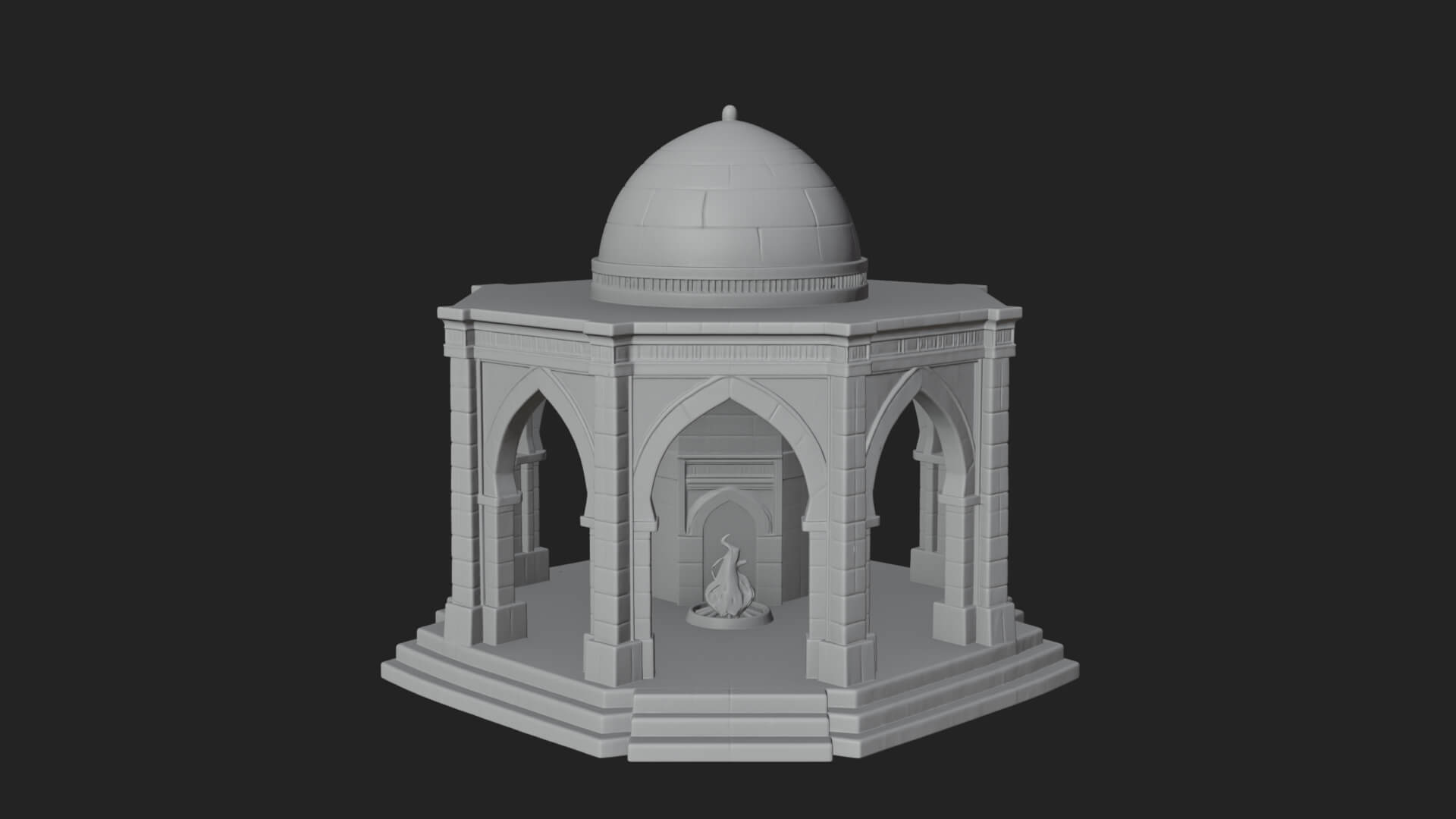 Domed Stone Shrine Model Design 3 3D Print Model 3D Model