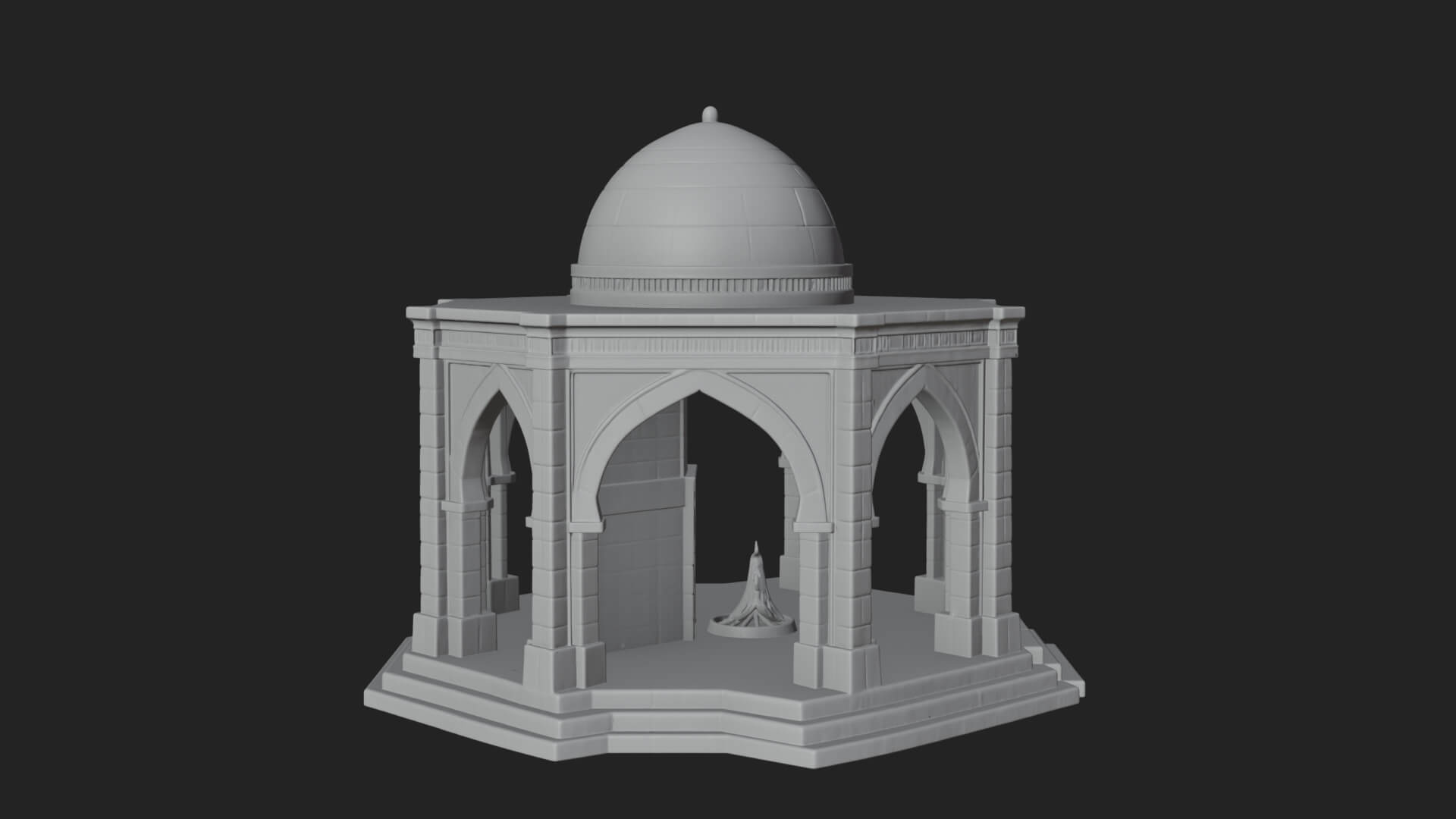 Domed Stone Shrine Model Design 3 3D Print Model 3D Model