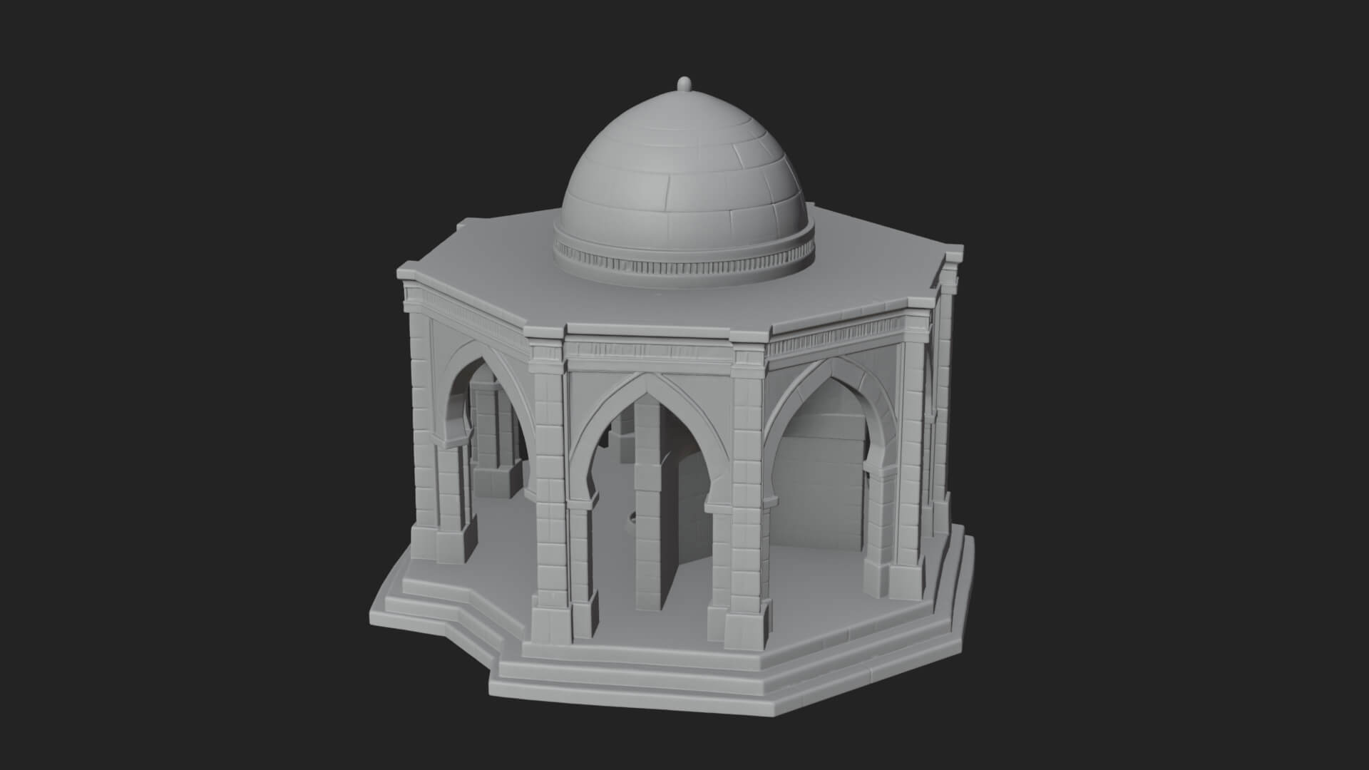 Domed Stone Shrine Model Design 3 3D Print Model 3D Model