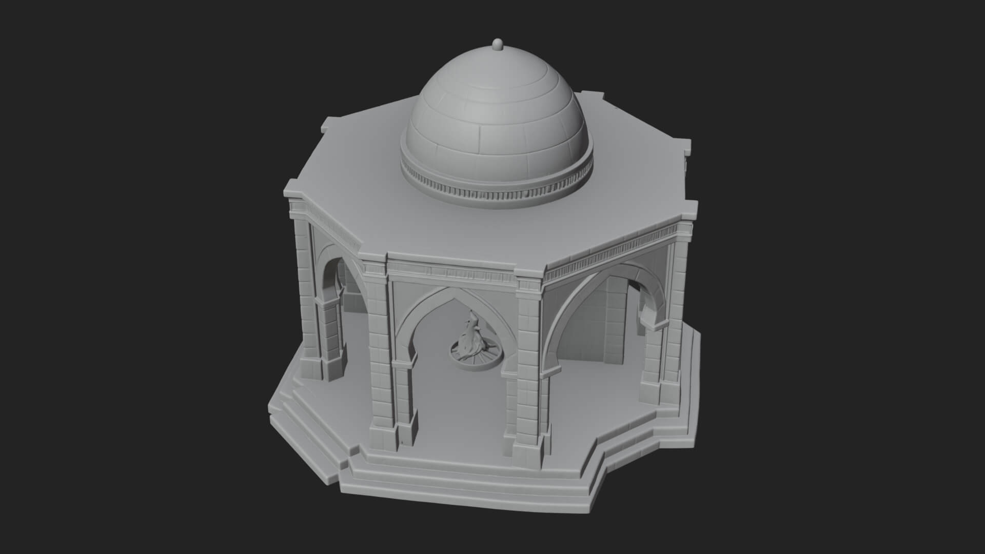 Domed Stone Shrine Model Design 3 3D Print Model 3D Model