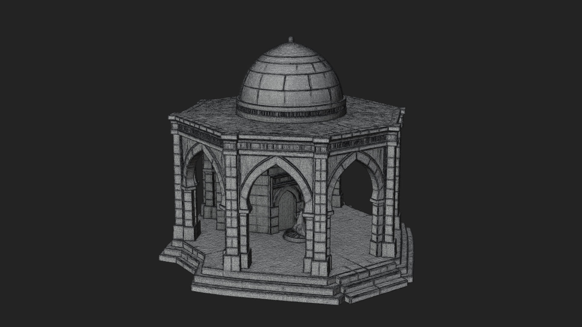 Domed Stone Shrine Model Design 3 3D Print Model 3D Model