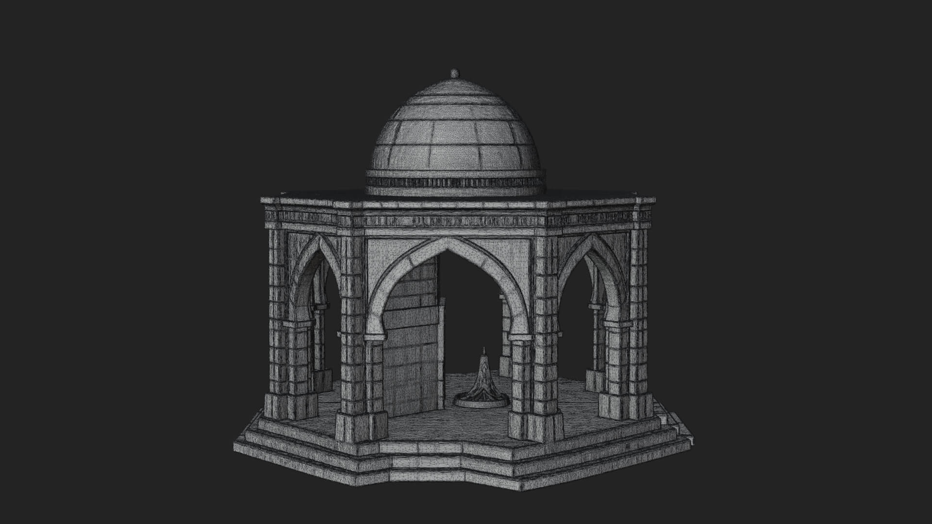 Domed Stone Shrine Model Design 3 3D Print Model 3D Model