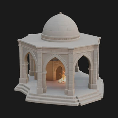 Domed Stone Shrine Model Design 3 3D Print Model