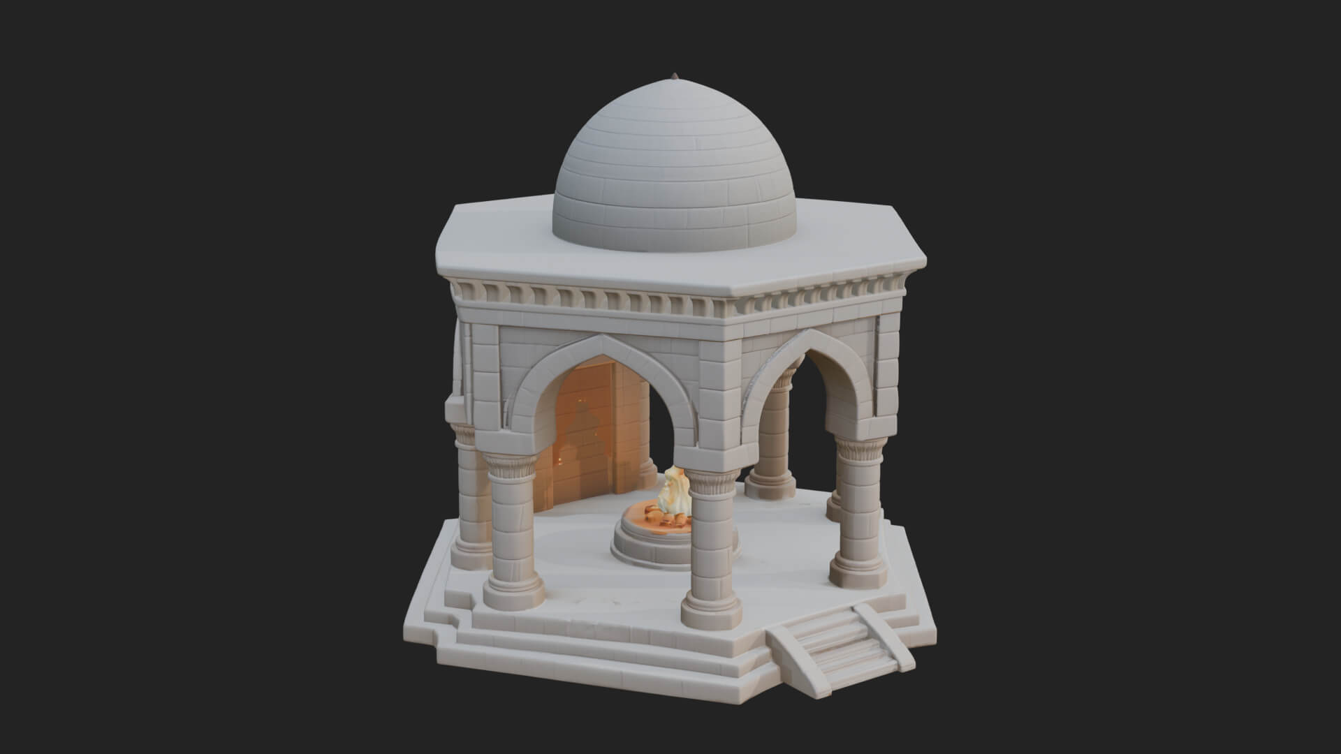 Domed Stone Shrine Model Design 4 3D Print Model 3D Model