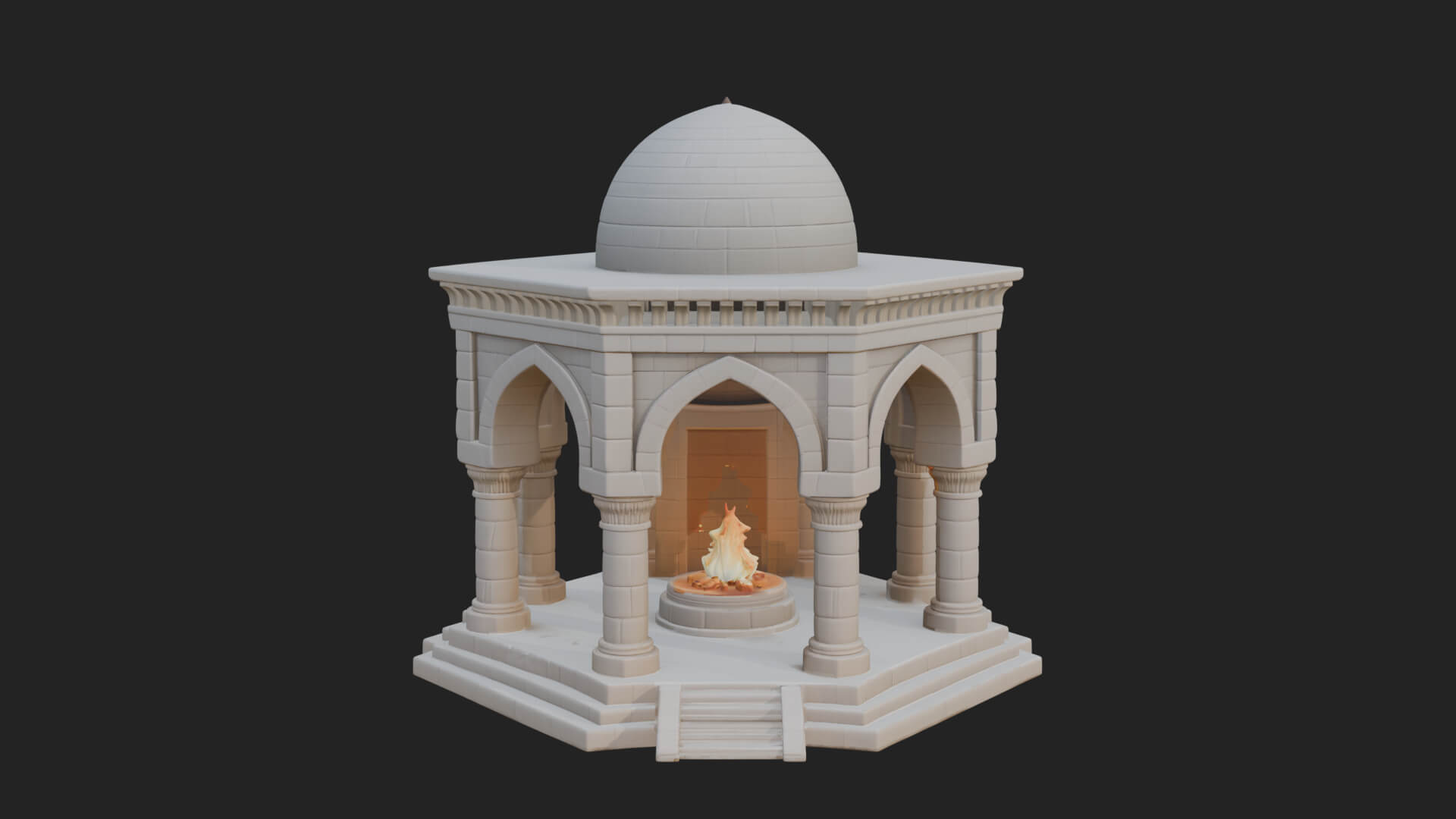 Domed Stone Shrine Model Design 4 3D Print Model 3D Model