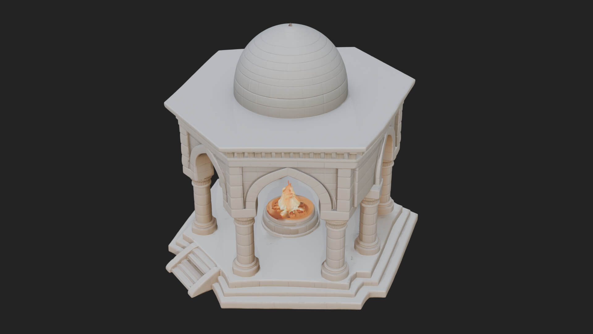 Domed Stone Shrine Model Design 4 3D Print Model 3D Model
