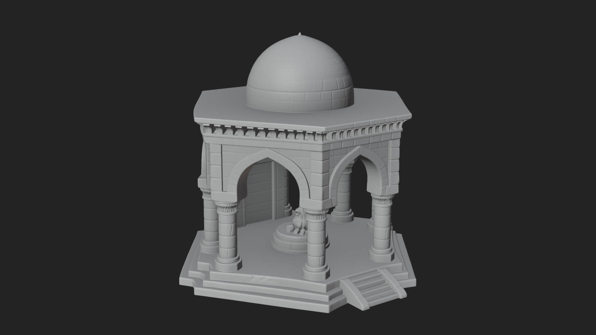 Domed Stone Shrine Model Design 4 3D Print Model 3D Model