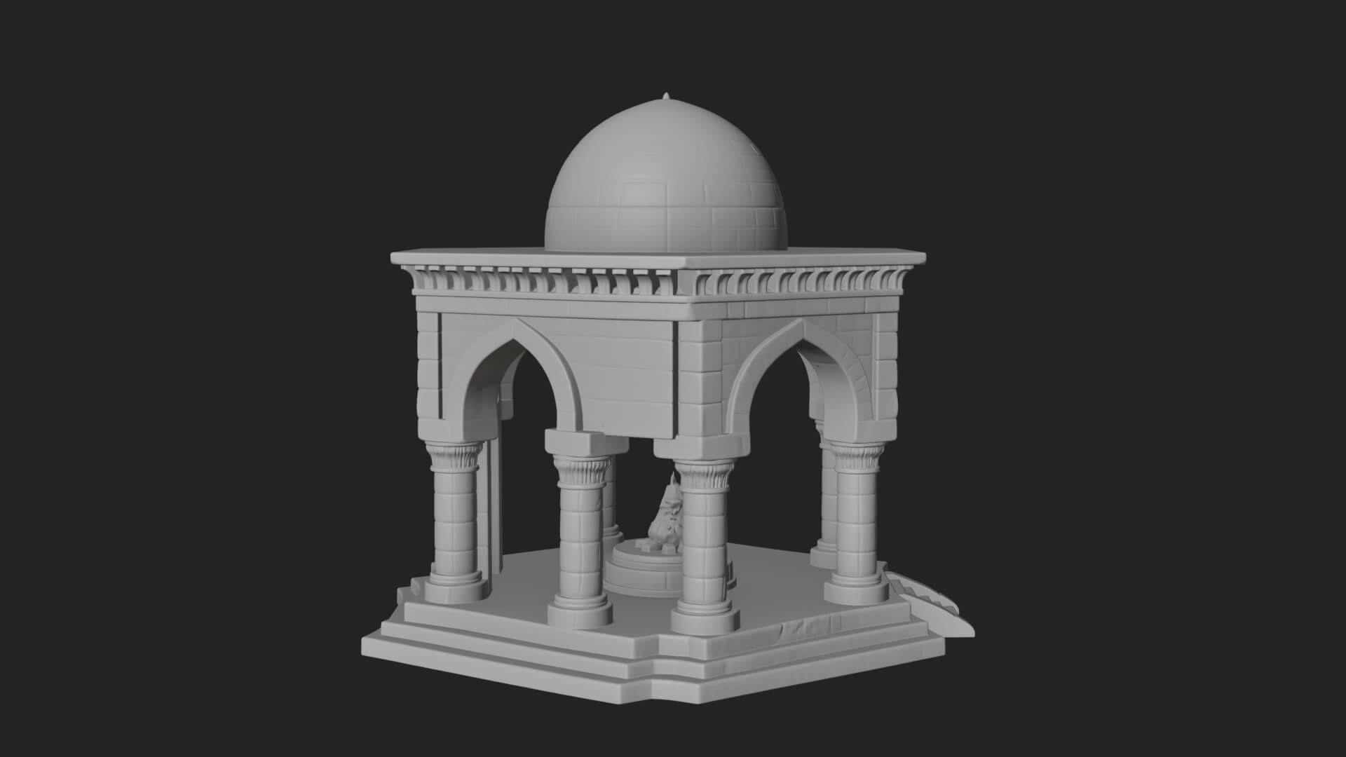 Domed Stone Shrine Model Design 4 3D Print Model 3D Model
