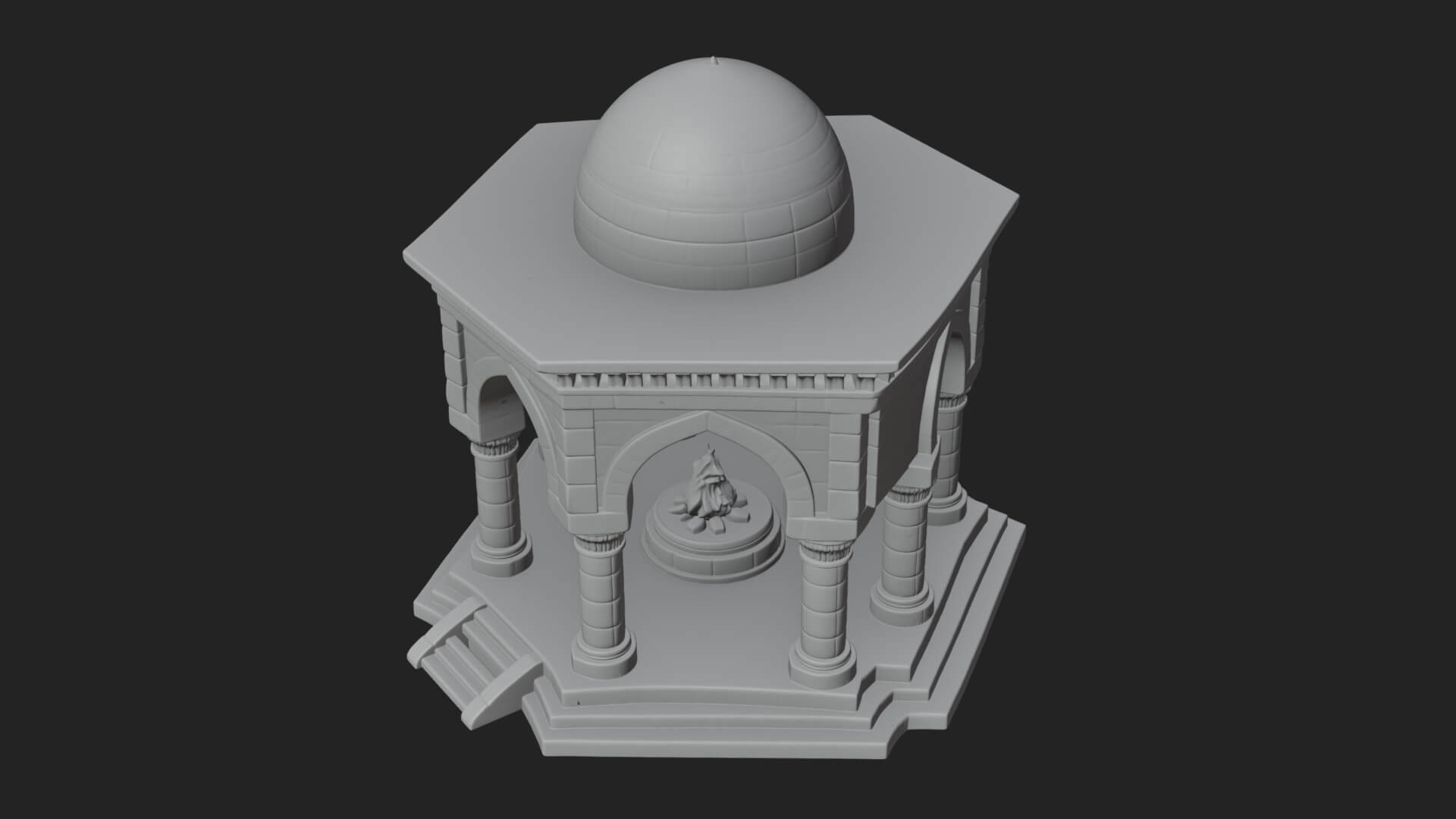 Domed Stone Shrine Model Design 4 3D Print Model 3D Model
