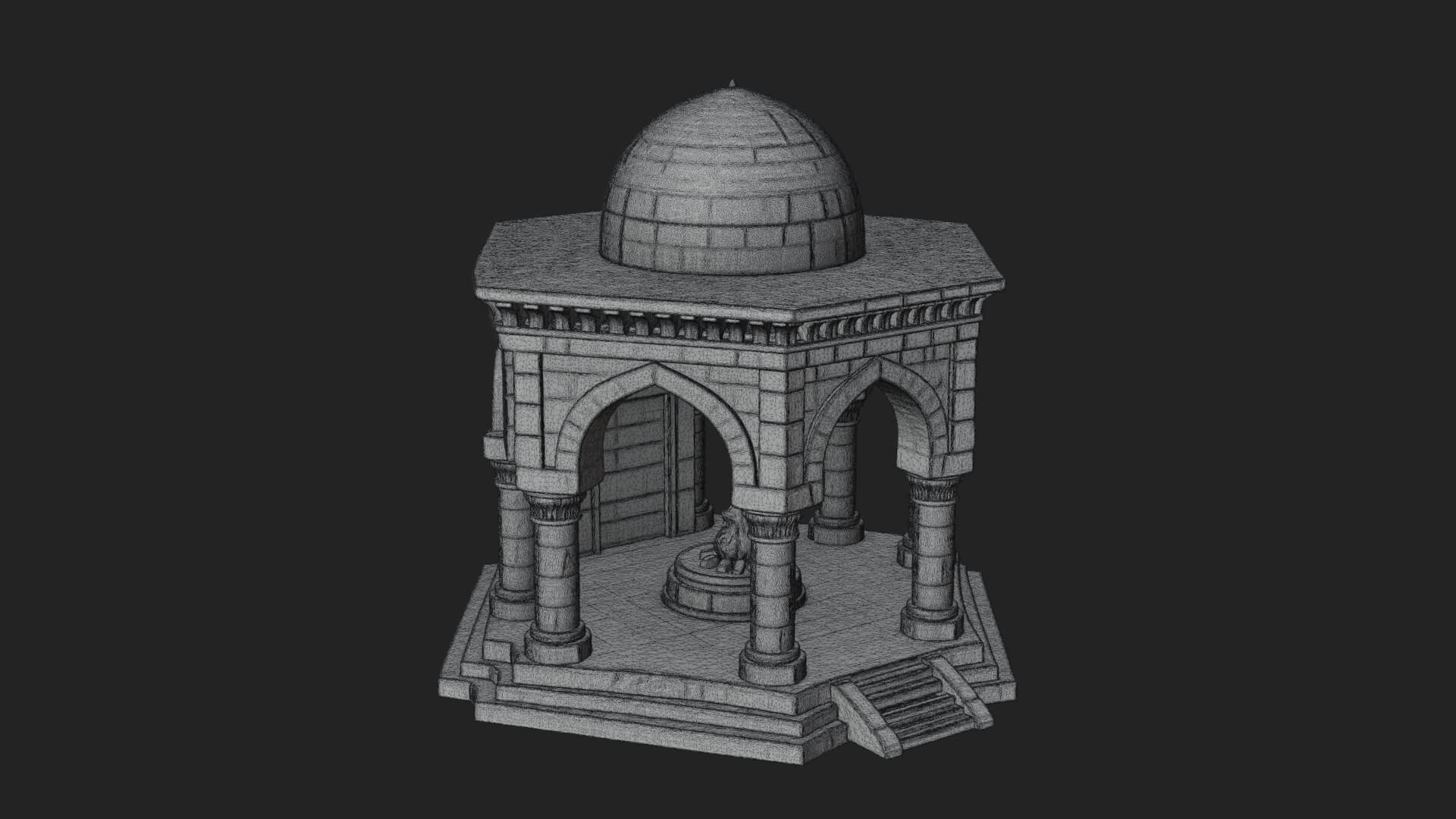 Domed Stone Shrine Model Design 4 3D Print Model 3D Model