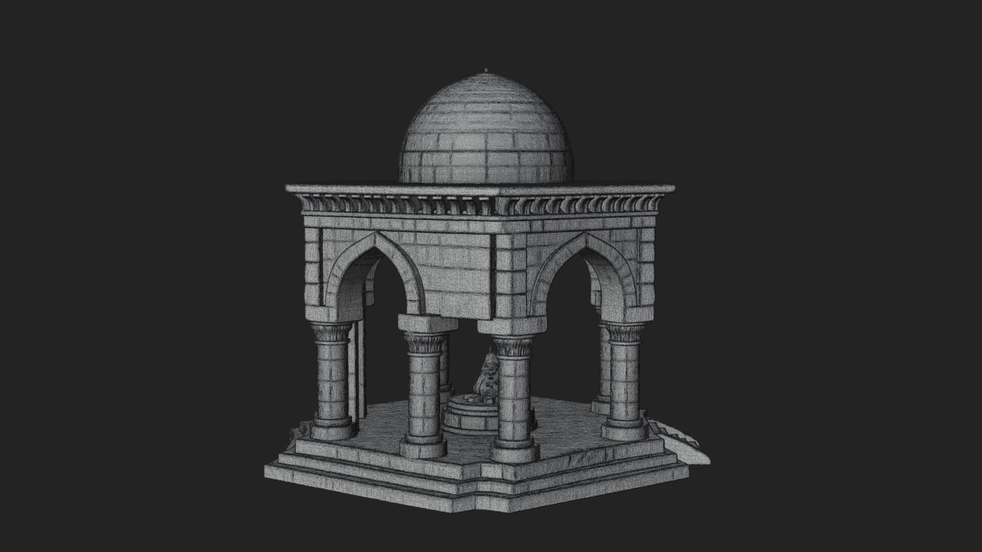 Domed Stone Shrine Model Design 4 3D Print Model 3D Model