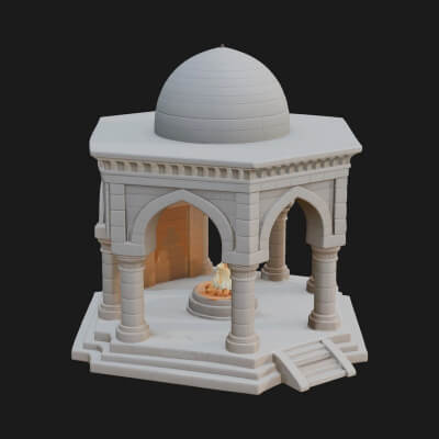 Domed Stone Shrine Model Design 4 3D Print Model