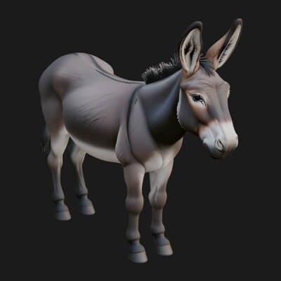Donkey Statue Design 1 3D Print Model
