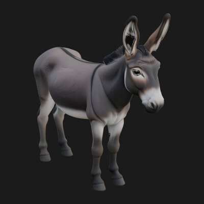 Donkey Statue Design 2 3D Print Model