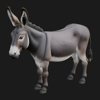 Donkey Statue Design 3 3D Print Model