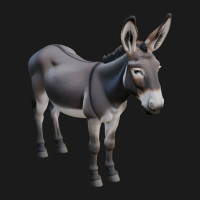 Donkey Statue Design 4 3D Print Model