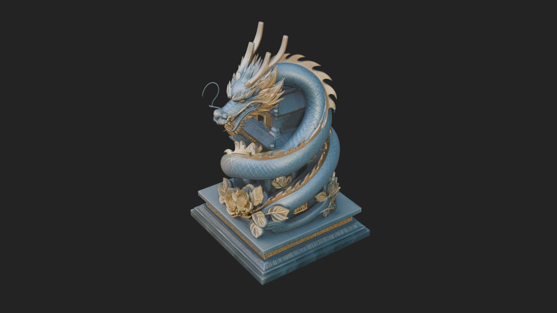 Dragon Coiled Pagoda Tower Design 2 3D Print Model 3D Model