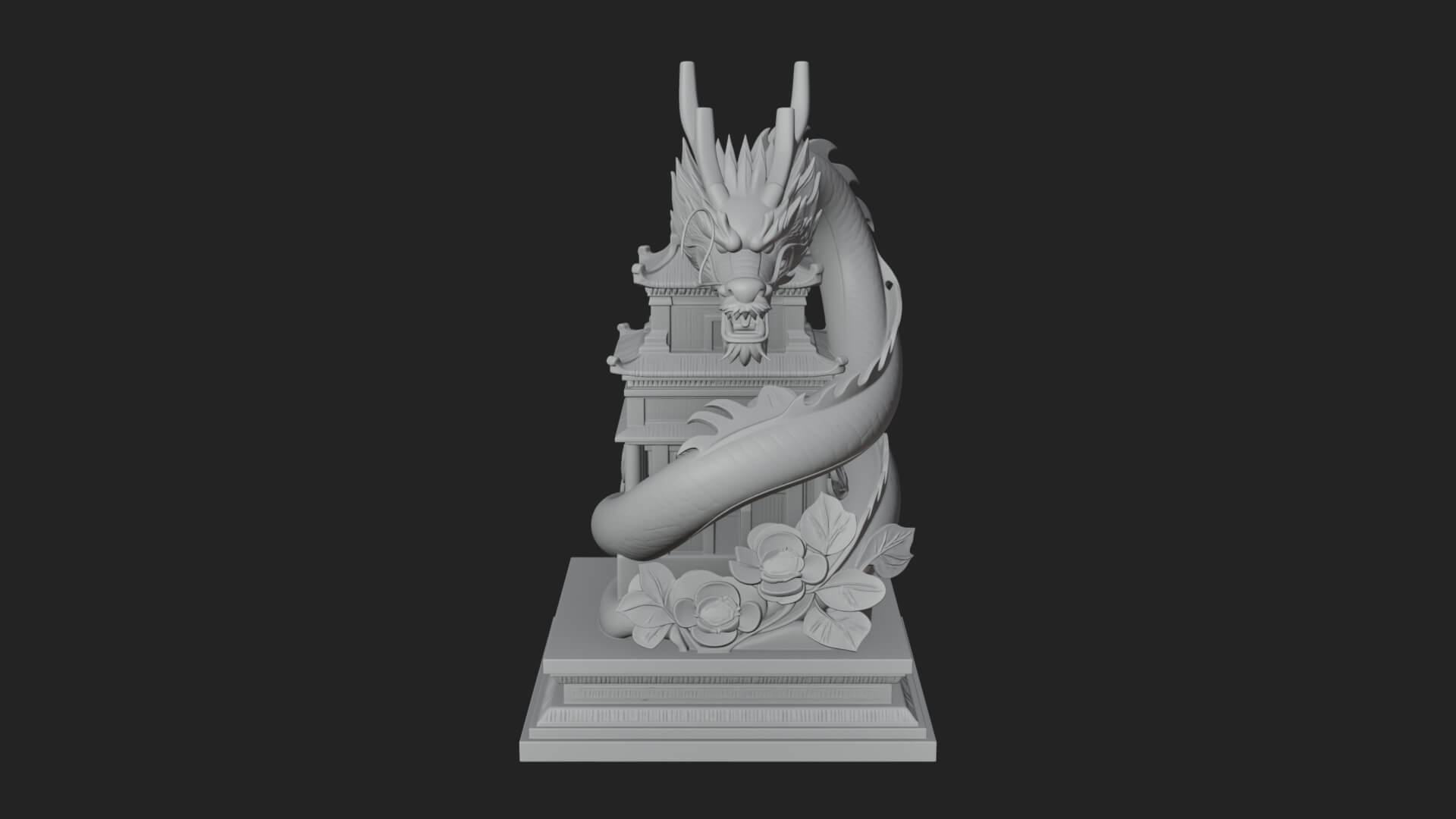 Dragon Coiled Pagoda Tower Design 2 3D Print Model 3D Model