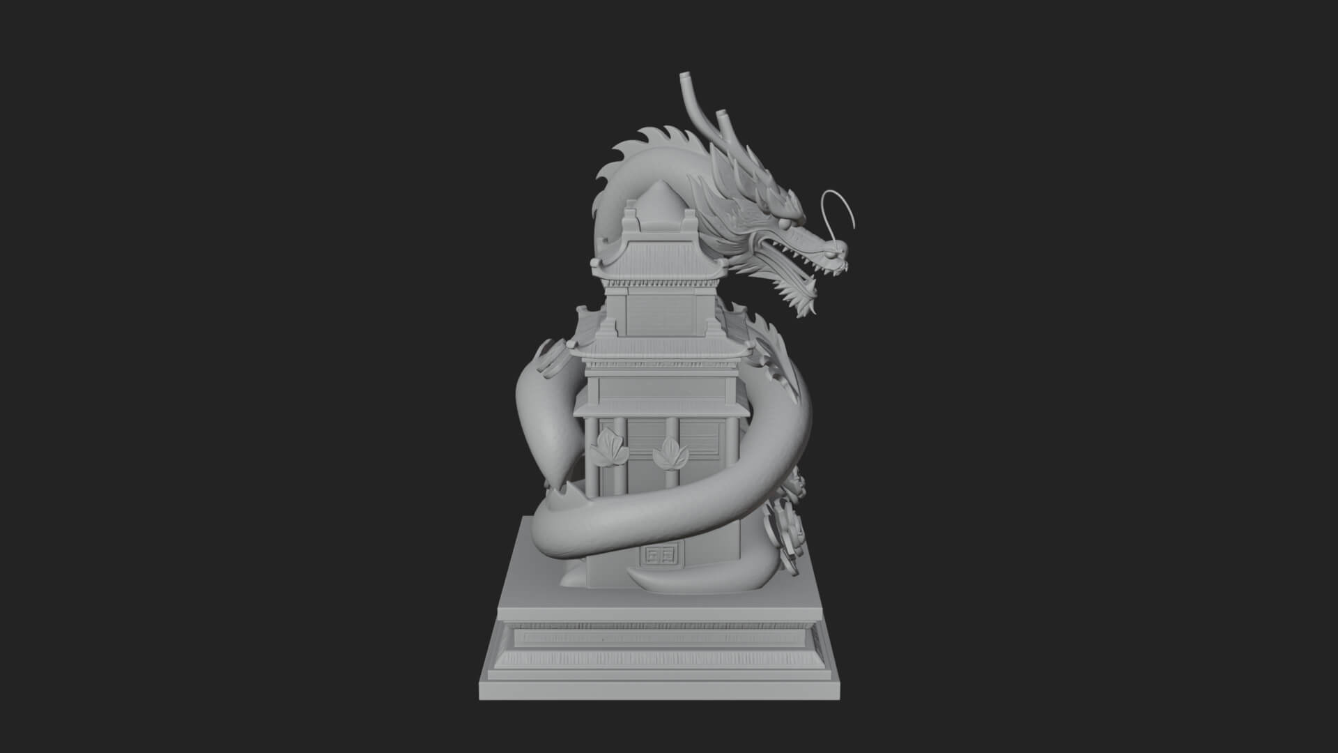 Dragon Coiled Pagoda Tower Design 2 3D Print Model 3D Model
