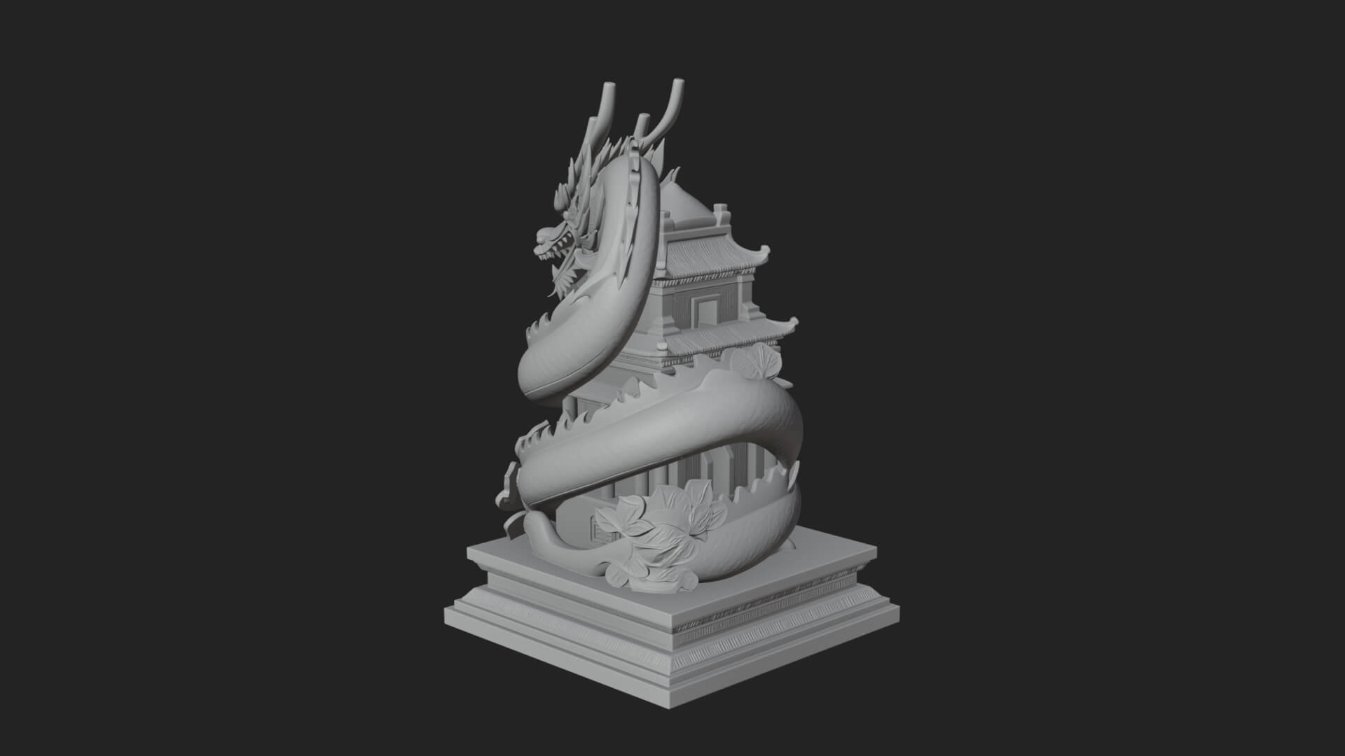 Dragon Coiled Pagoda Tower Design 2 3D Print Model 3D Model