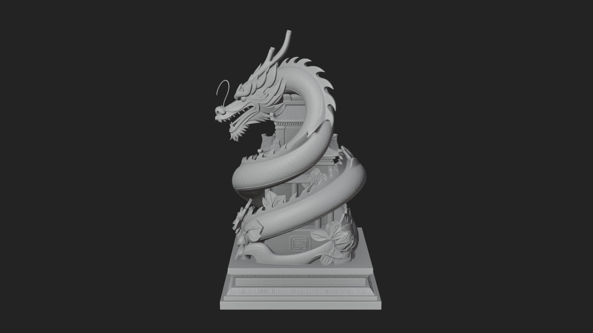 Dragon Coiled Pagoda Tower Design 2 3D Print Model 3D Model