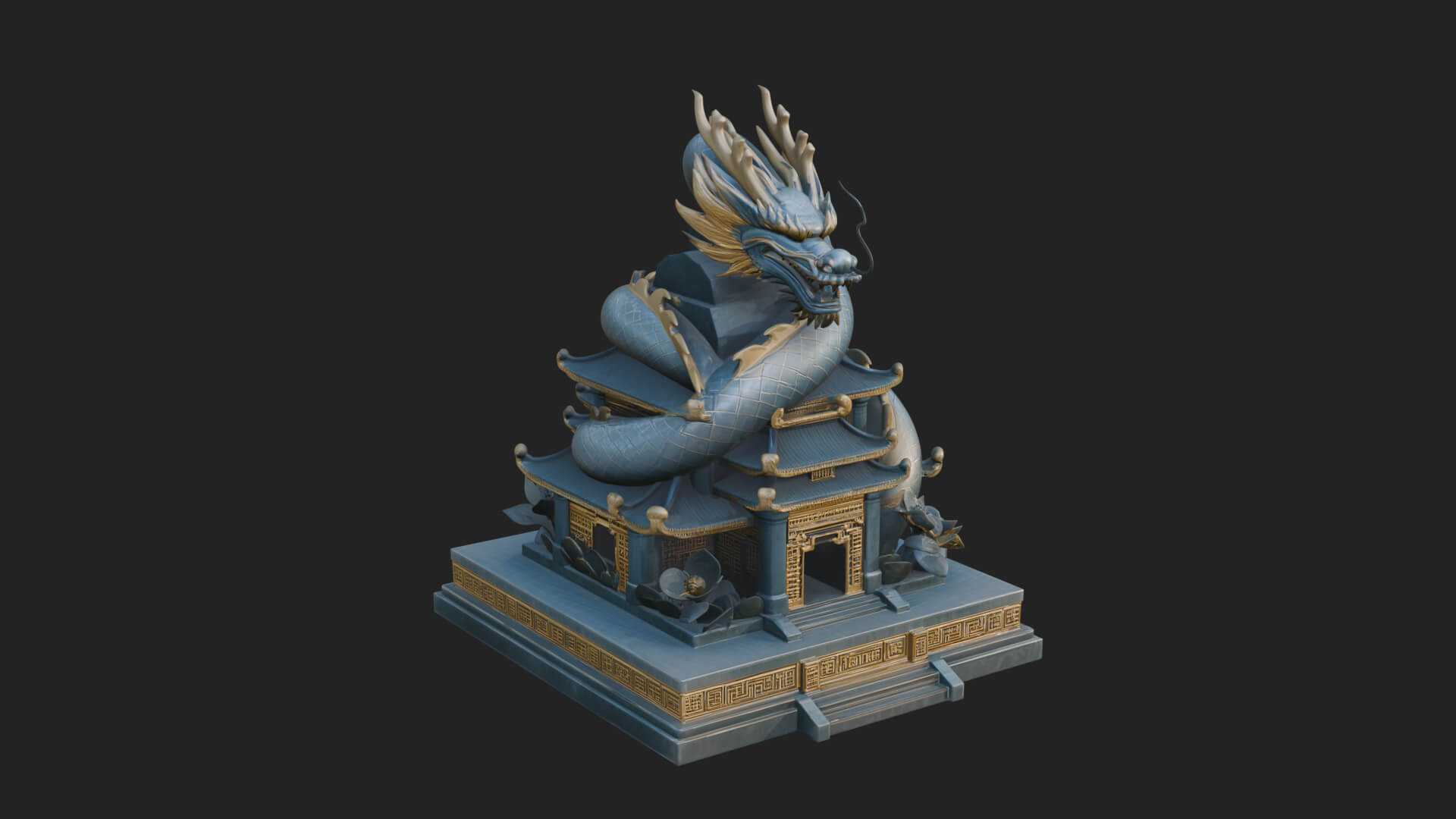 Dragon Coiled Pagoda Tower Design 3 3D Print Model 3D Model