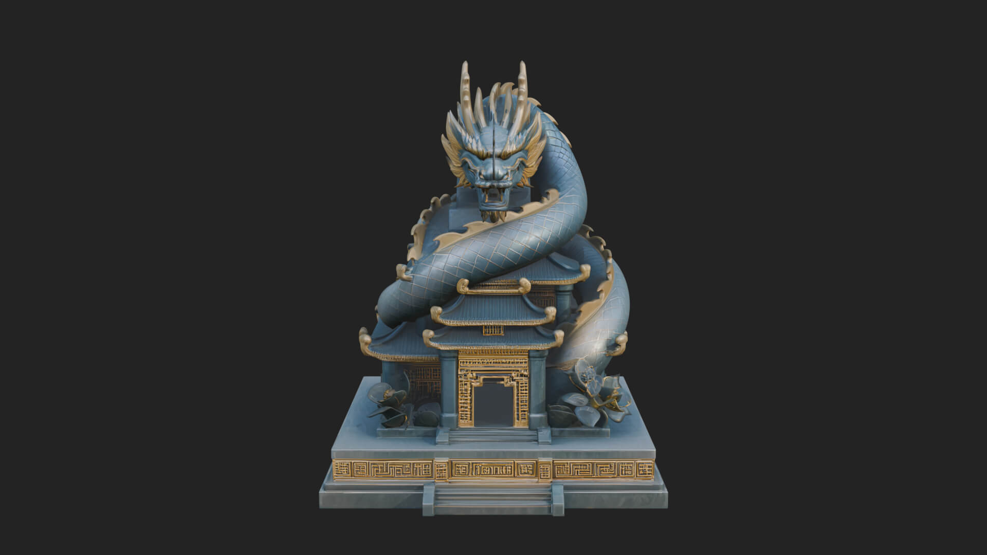 Dragon Coiled Pagoda Tower Design 3 3D Print Model 3D Model