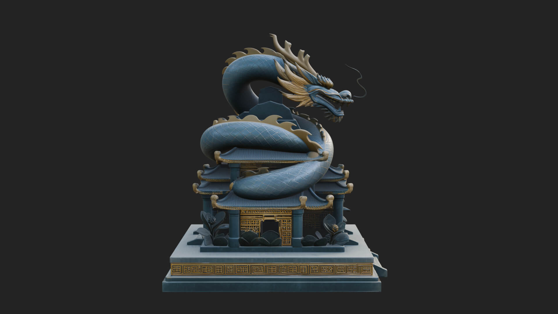 Dragon Coiled Pagoda Tower Design 3 3D Print Model 3D Model