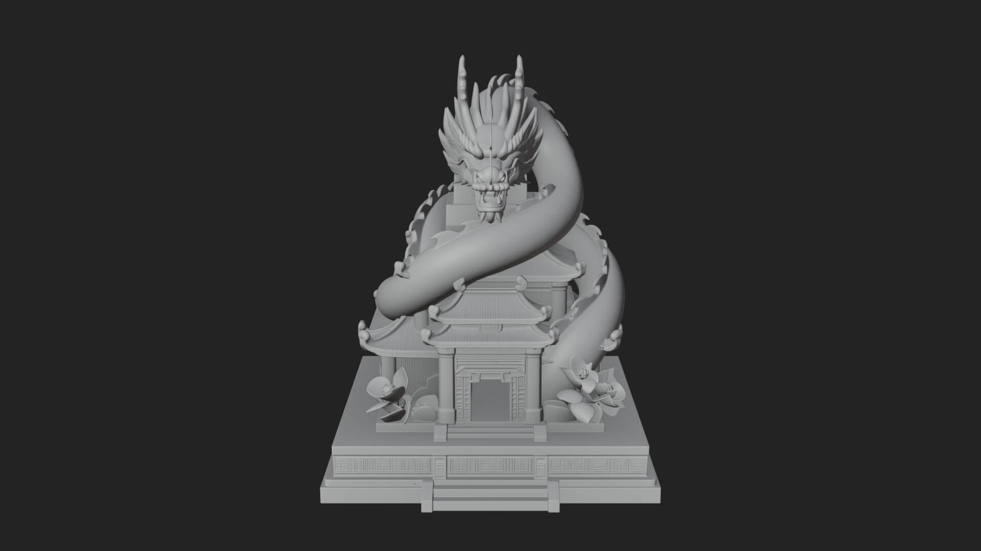 Dragon Coiled Pagoda Tower Design 3 3D Print Model 3D Model