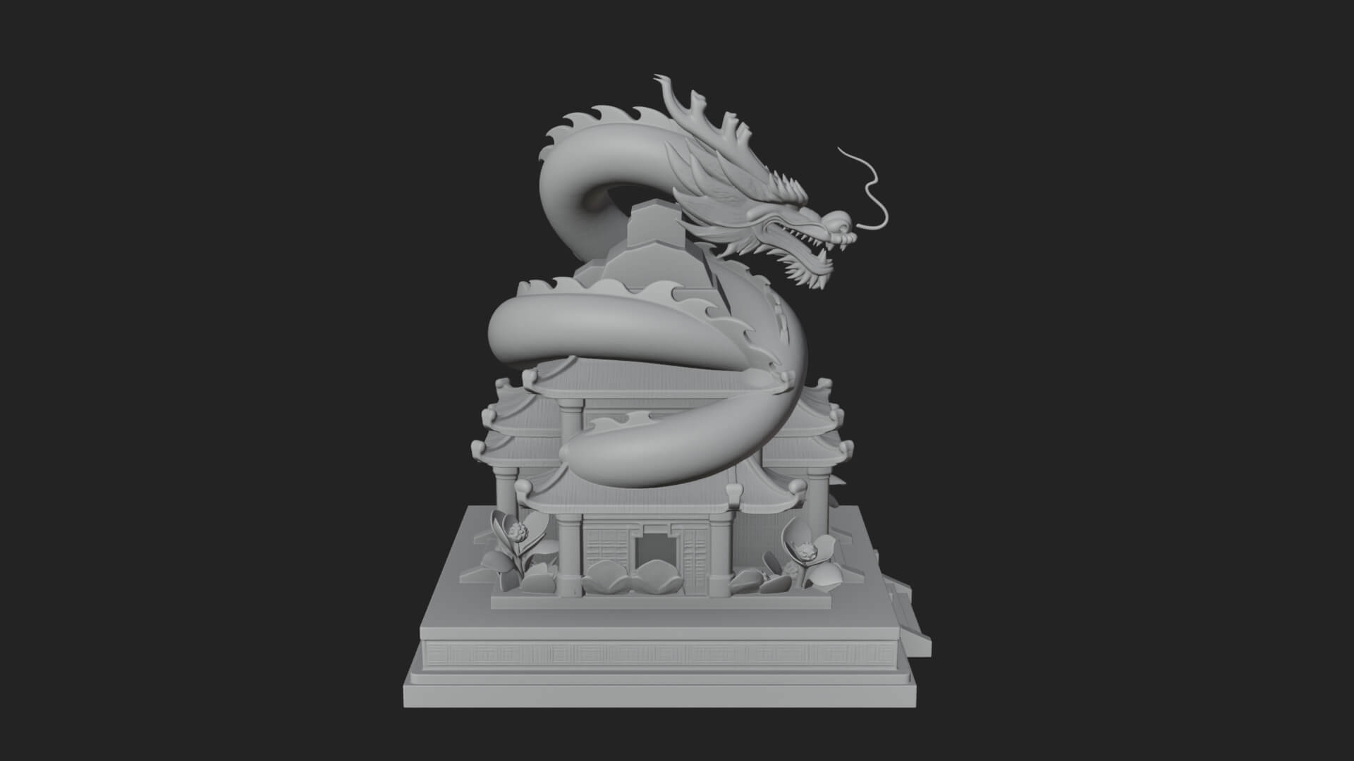Dragon Coiled Pagoda Tower Design 3 3D Print Model 3D Model