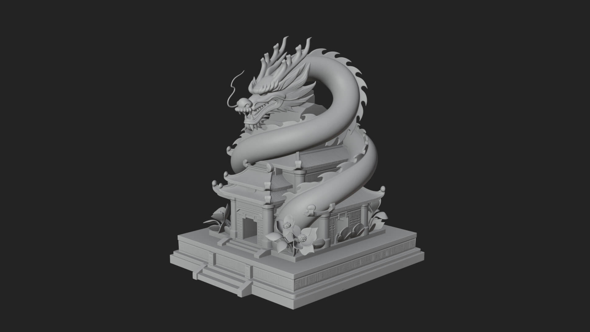 Dragon Coiled Pagoda Tower Design 3 3D Print Model 3D Model