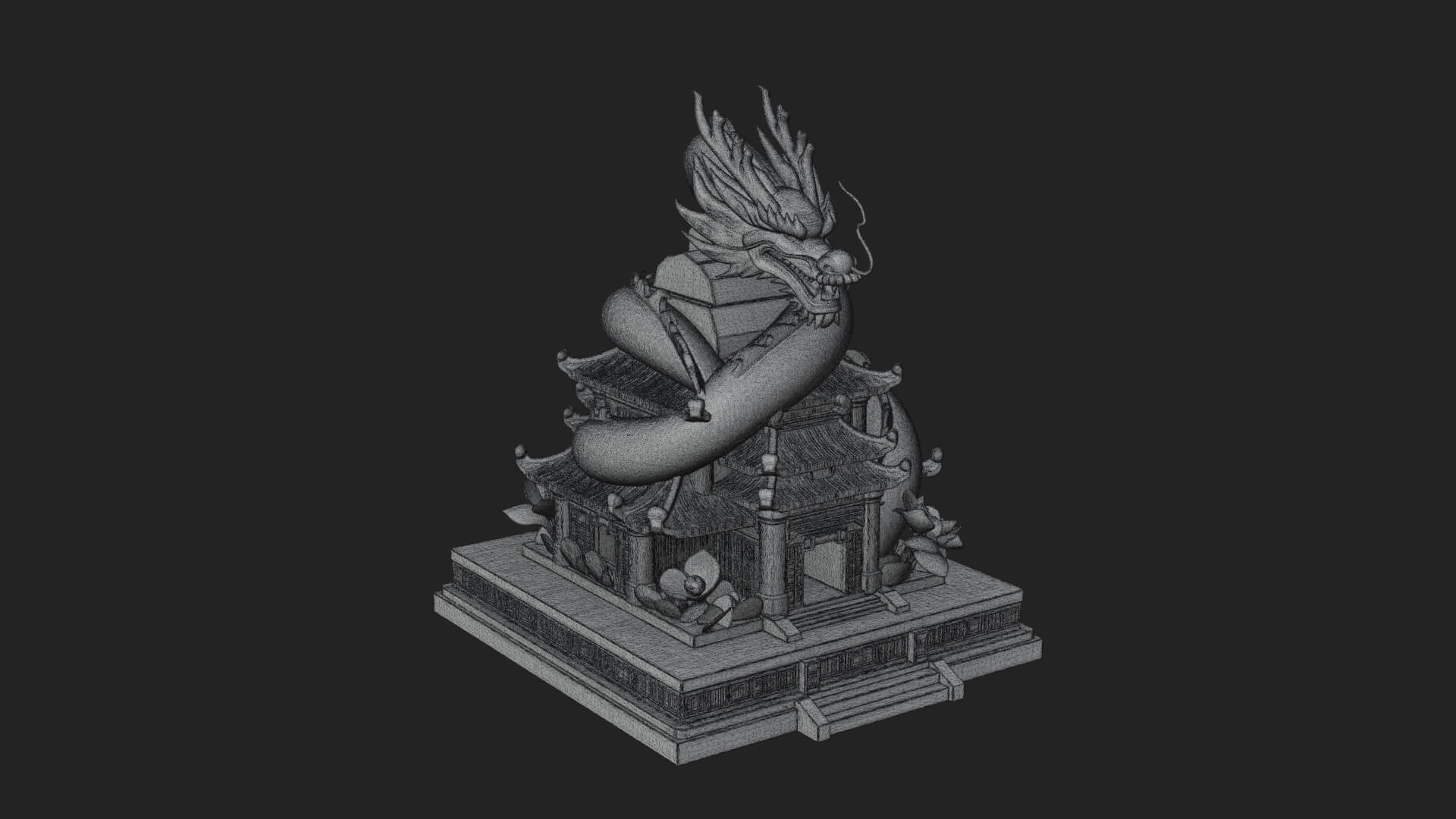 Dragon Coiled Pagoda Tower Design 3 3D Print Model 3D Model