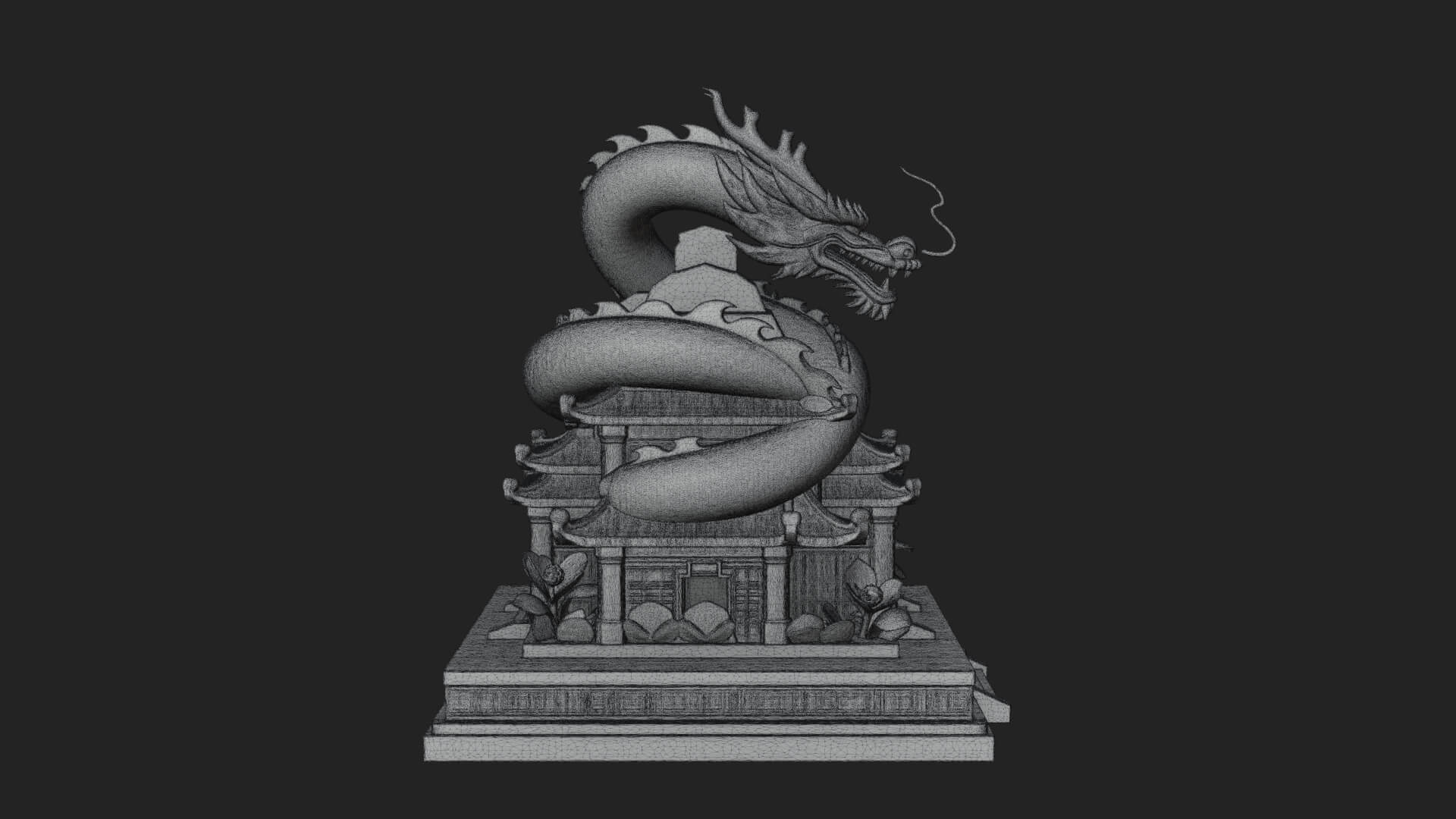 Dragon Coiled Pagoda Tower Design 3 3D Print Model 3D Model