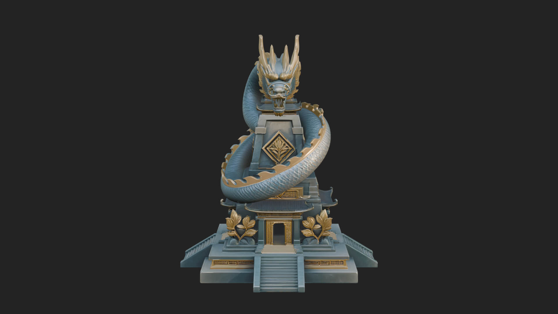 Dragon Coiled Pagoda Tower Design 4 3D Print Model 3D Model