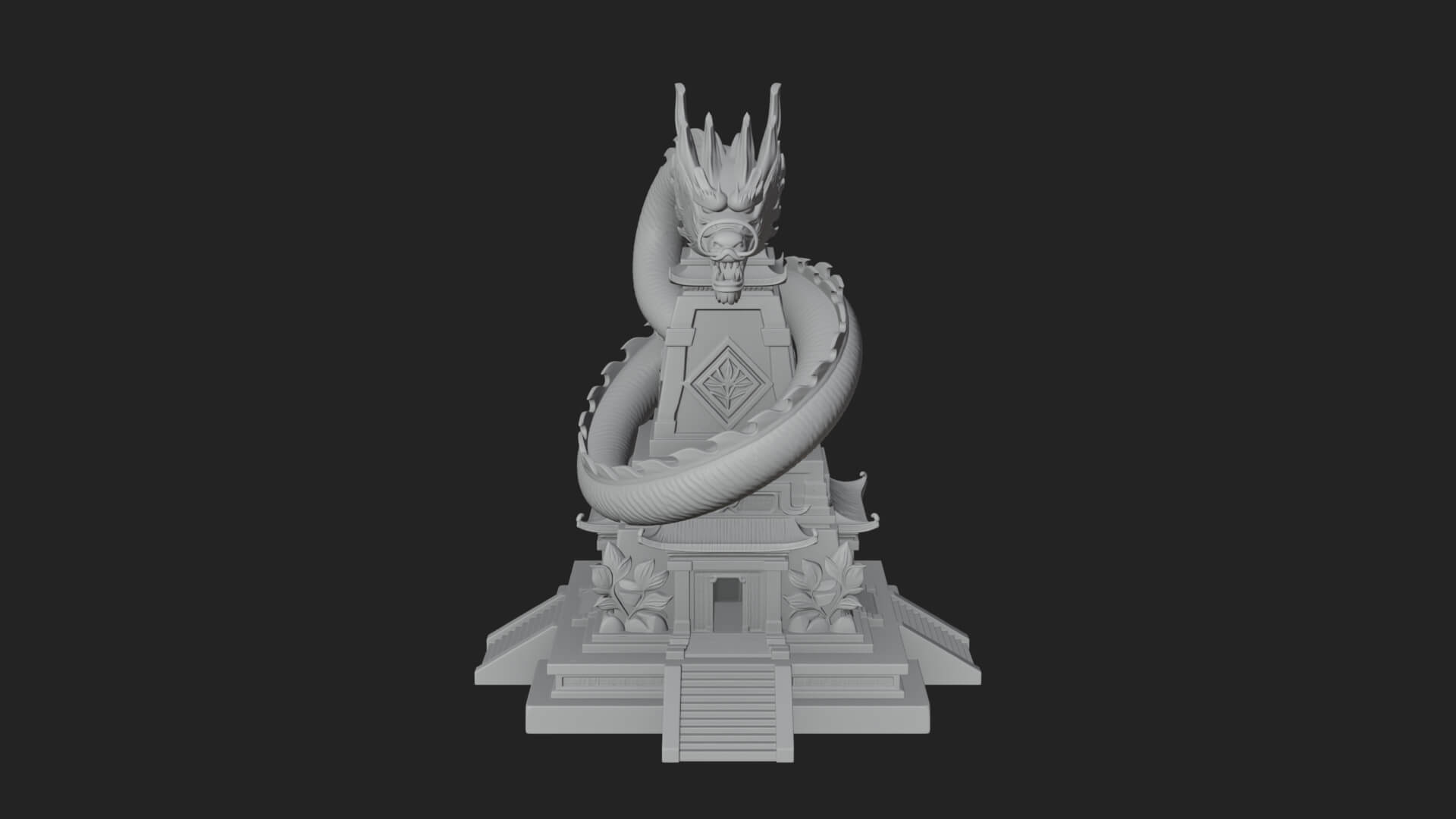 Dragon Coiled Pagoda Tower Design 4 3D Print Model 3D Model