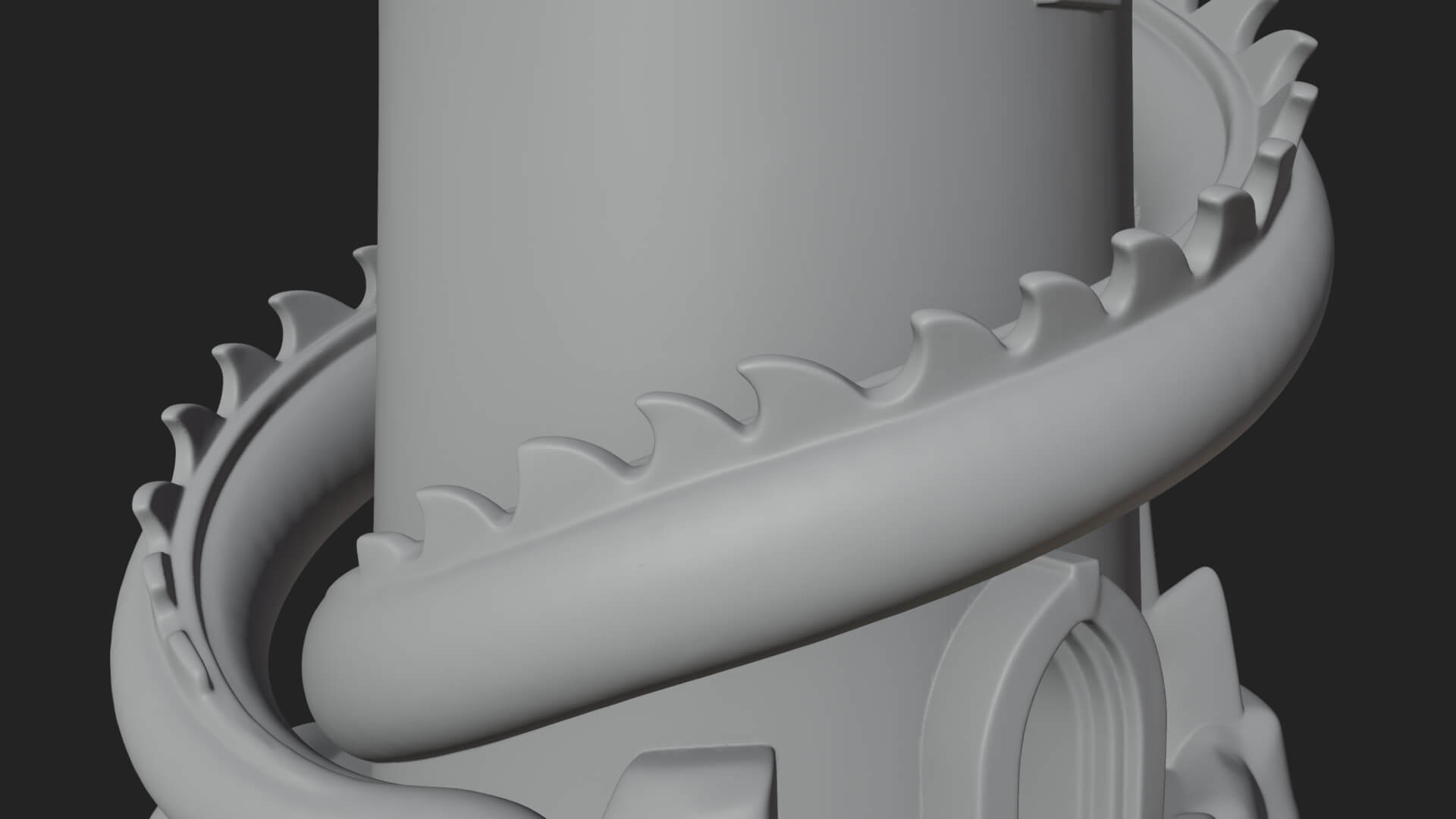 Dragon Coiled Stone Tower Design 2 3D Print Model 3D Model