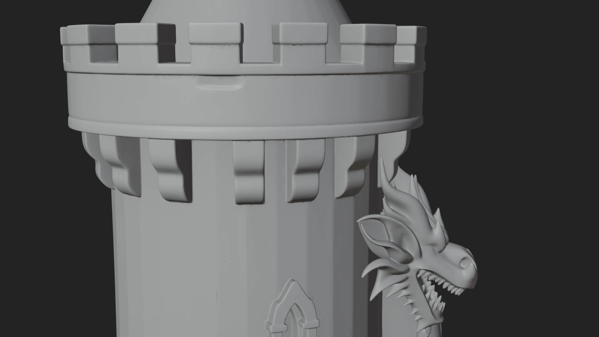 Dragon Coiled Stone Tower Design 4 3D Print Model 3D Model